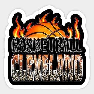 Classic Basketball Design Cleveland Personalized Proud Name Sticker